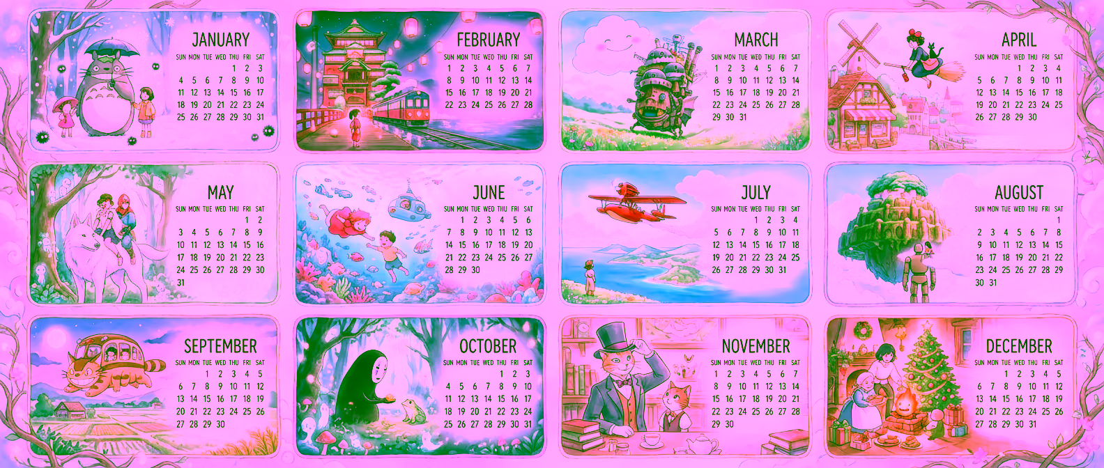 Studio Ghibli 2026 Calendar