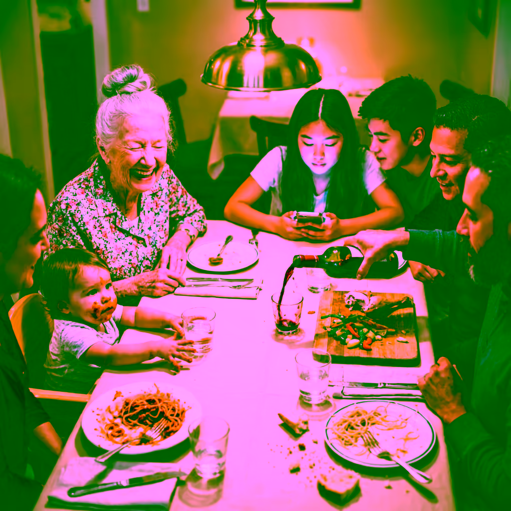 Multi-Person Dinner Scene