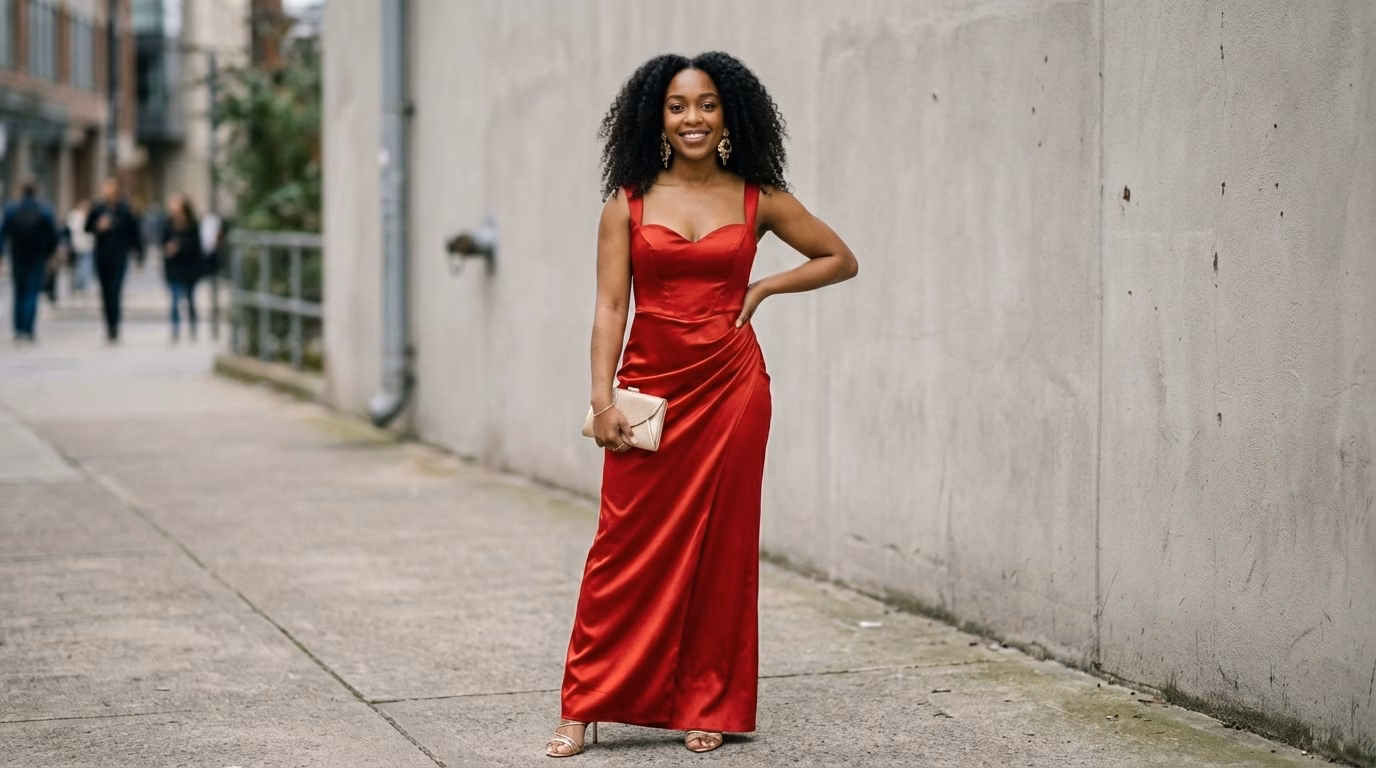 Sweatshirt → Rotes Abendkleid