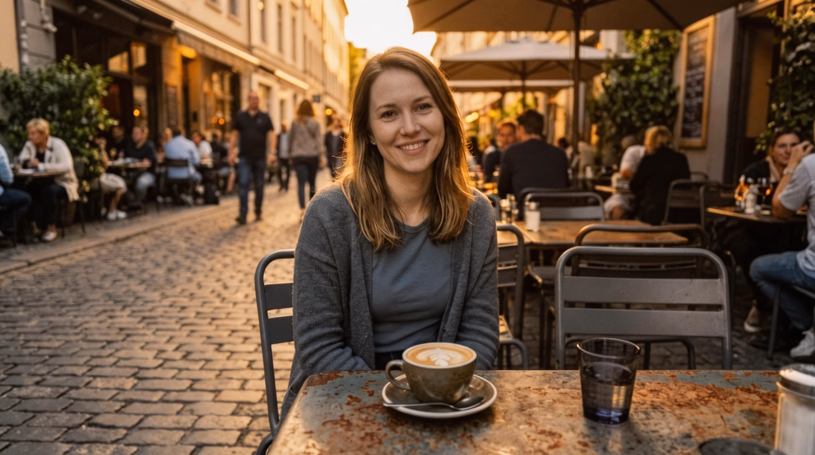 Correção de cor retrato café - Seedream 5