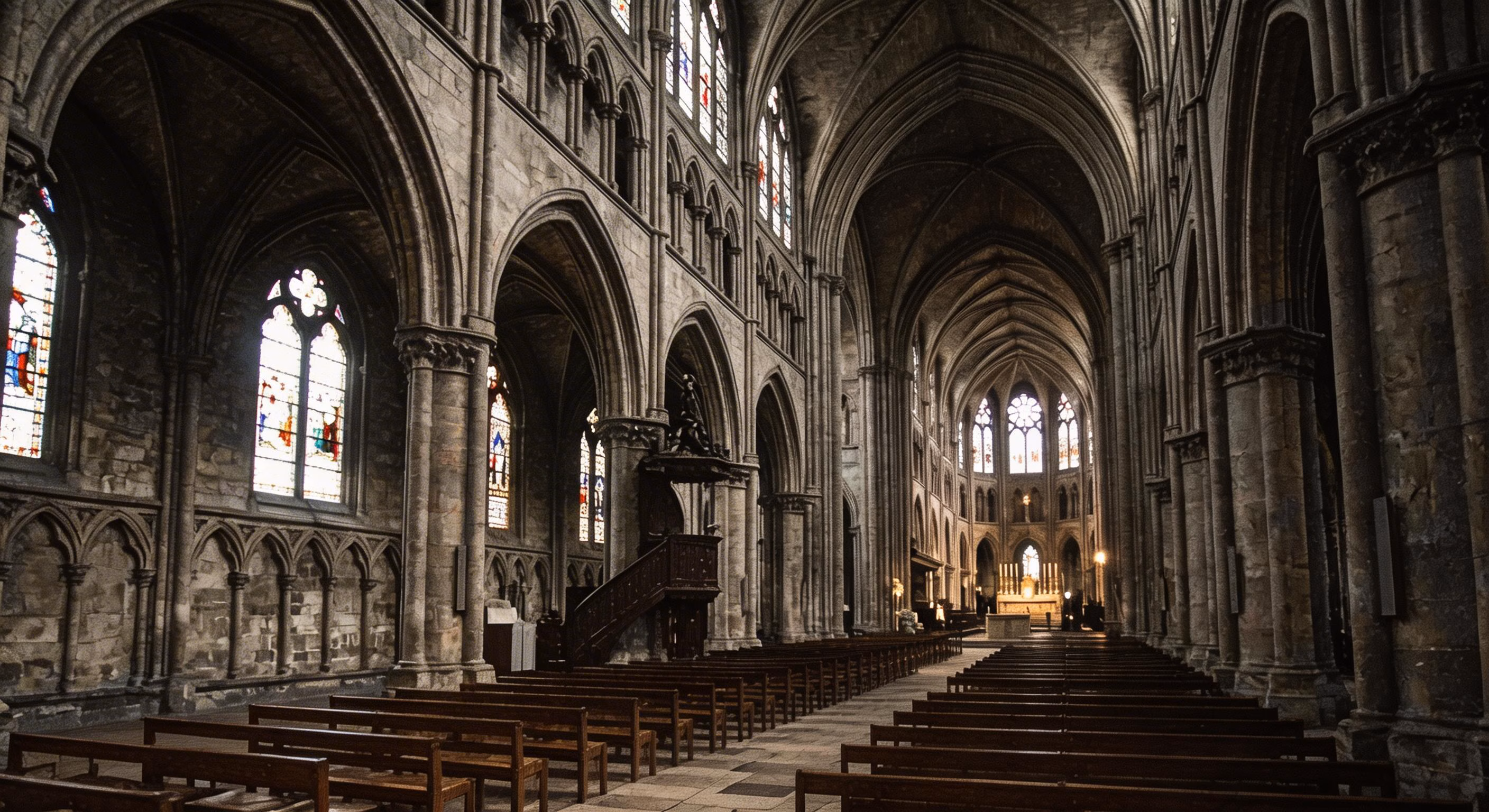 Recuperação de iluminação catedral gótica - Seedream 5