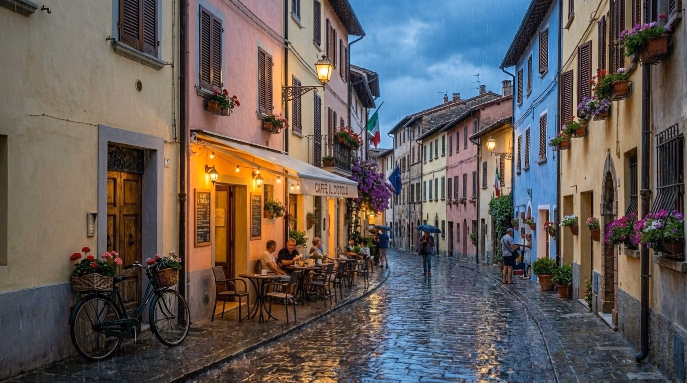 맑음 → 비오는 저녁